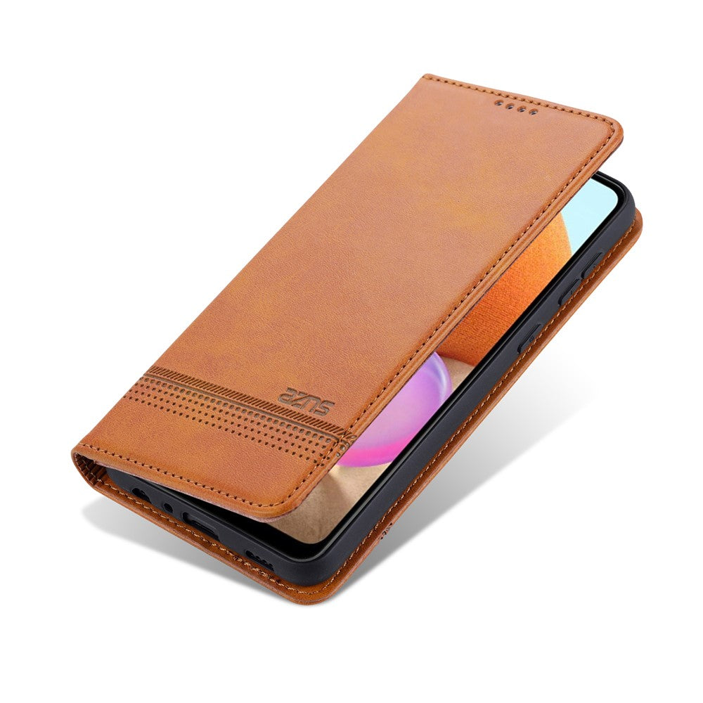 AZNS Stand Wallet Auto-absorbed Magnetic Leather Case for Samsung Galaxy A32 4G