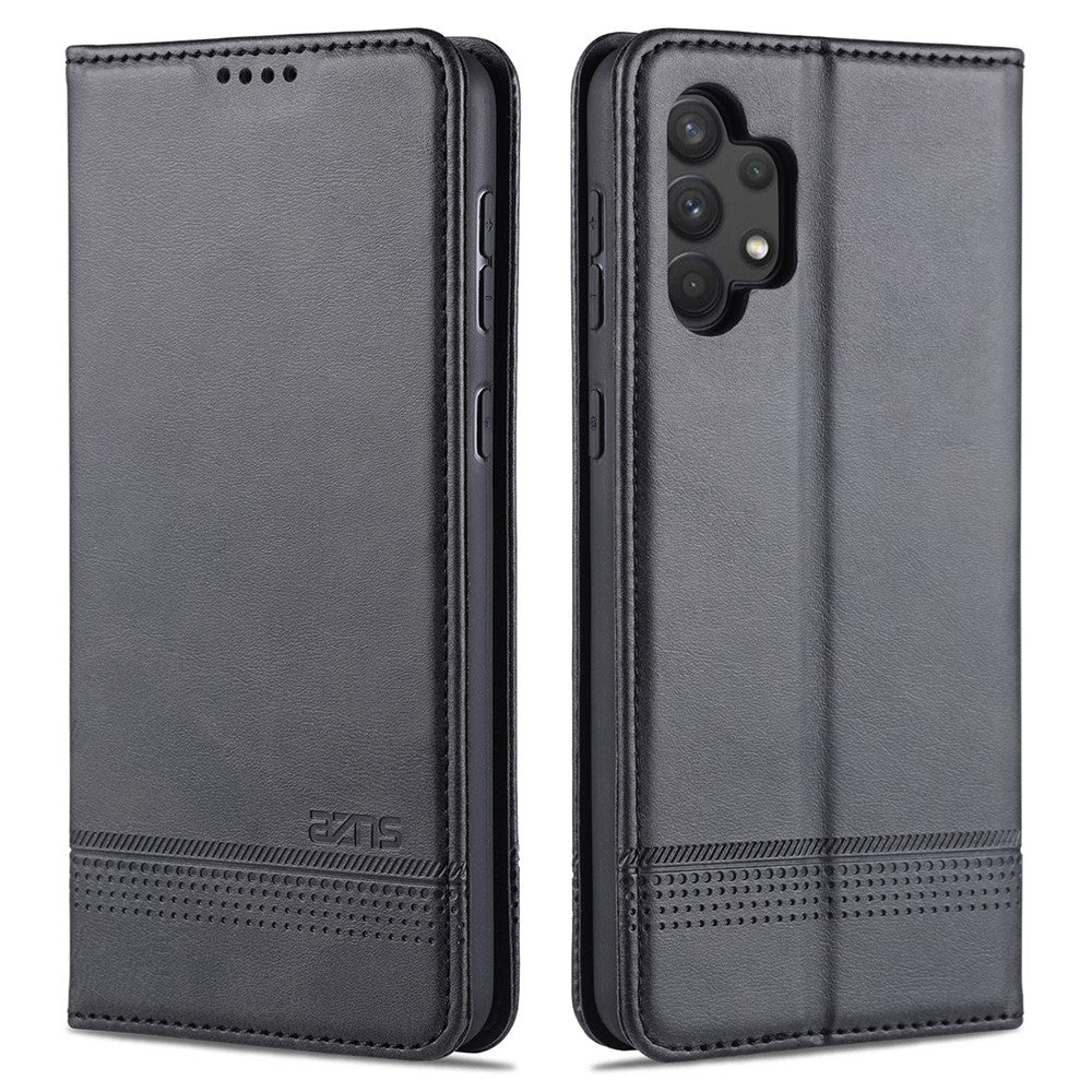 AZNS Stand Wallet Auto-absorbed Magnetic Leather Case for Samsung Galaxy A32 4G