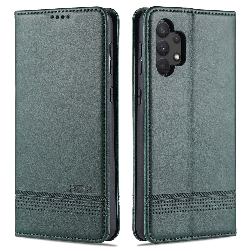 AZNS Stand Wallet Auto-absorbed Magnetic Leather Case for Samsung Galaxy A32 4G