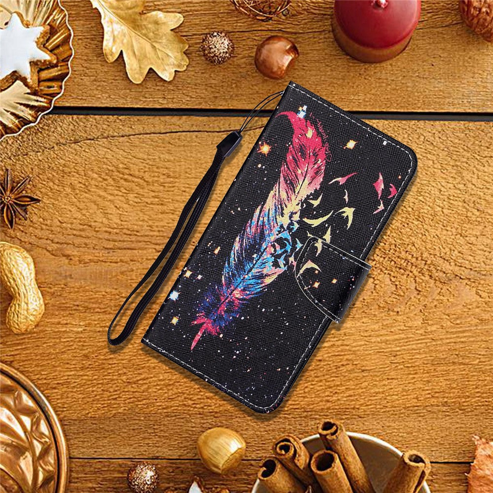 Mönstertryck Plånboksdesign mobilskal PU-läder Stativskal med rem för Samsung Galaxy S20 FE/S20 Fan Edition/S20 FE 5G/S20 Fan Edition 5G/S20 Lite/S20 FE 2022