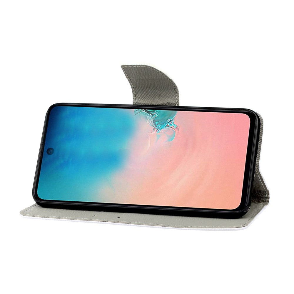Pung Etui i PU-læder med krydsstruktur, der beskytter hele telefonen, med standerfunktion til Samsung Galaxy A71 4G SM-A715
