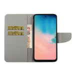 Pung Etui i PU-læder med krydsstruktur, der beskytter hele telefonen, med standerfunktion til Samsung Galaxy A71 4G SM-A715