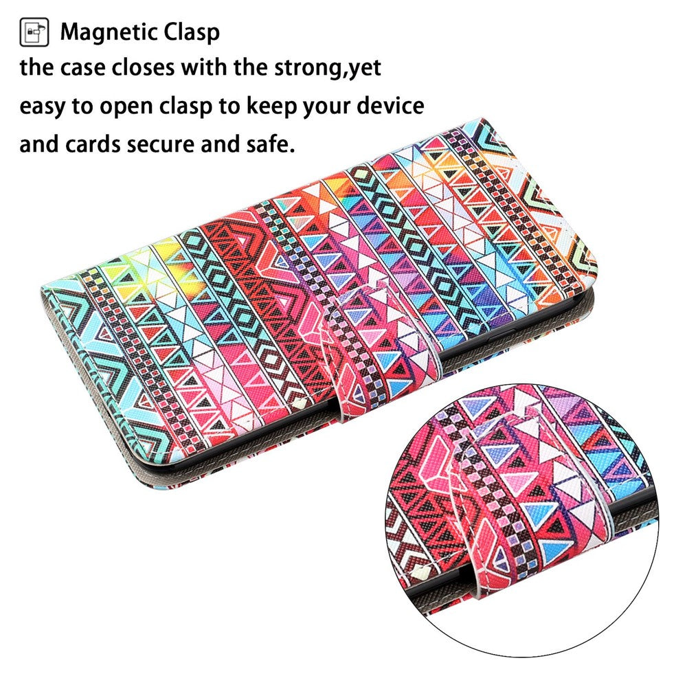 PU-læder Cross Texture Mønstertryk Fuld Beskyttelse Pung Stand Telefoncover til Samsung Galaxy A51 4G SM-A515