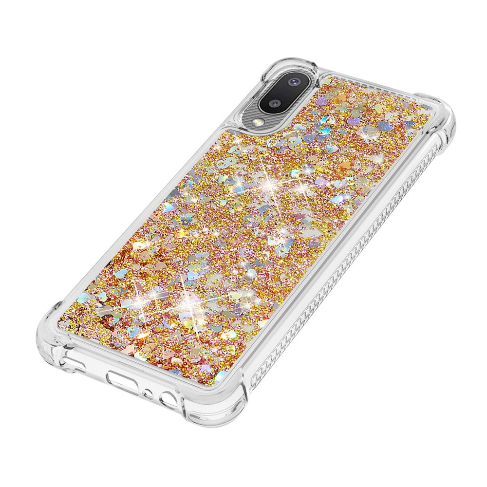 Moving Shiny Quicksand Glitter Reinforced Corners TPU Case for Samsung Galaxy A02 / M02 Phone Cover