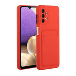 Drop-resistant Soft TPU Phone Case with Card Holder Cover for Samsung Galaxy A32 4G