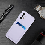 Faldsikker Fleksibelt TPU Telefoncover med Kortlomme til Samsung Galaxy A72 4G/5G