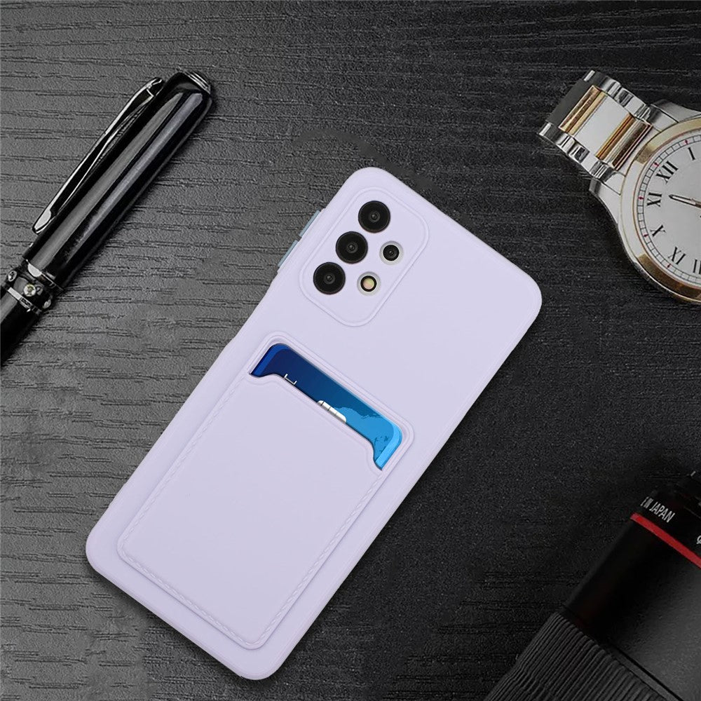 Faldsikker Fleksibelt TPU Telefoncover med Kortlomme til Samsung Galaxy A72 4G/5G
