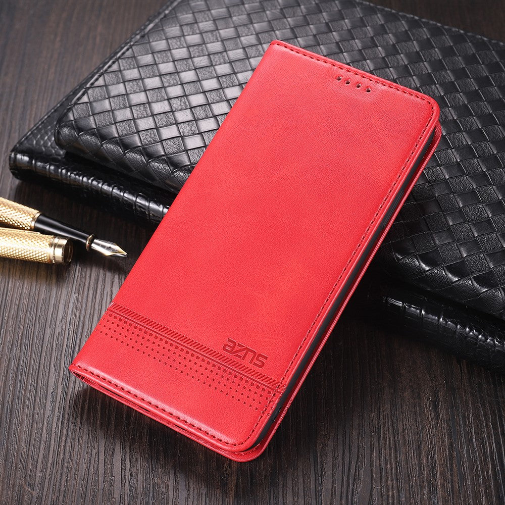 AZNS Wallet Design Auto-absorberende Magnet Godt Beskyttet Læder Stand Mobilcover til Samsung Galaxy F62/M62
