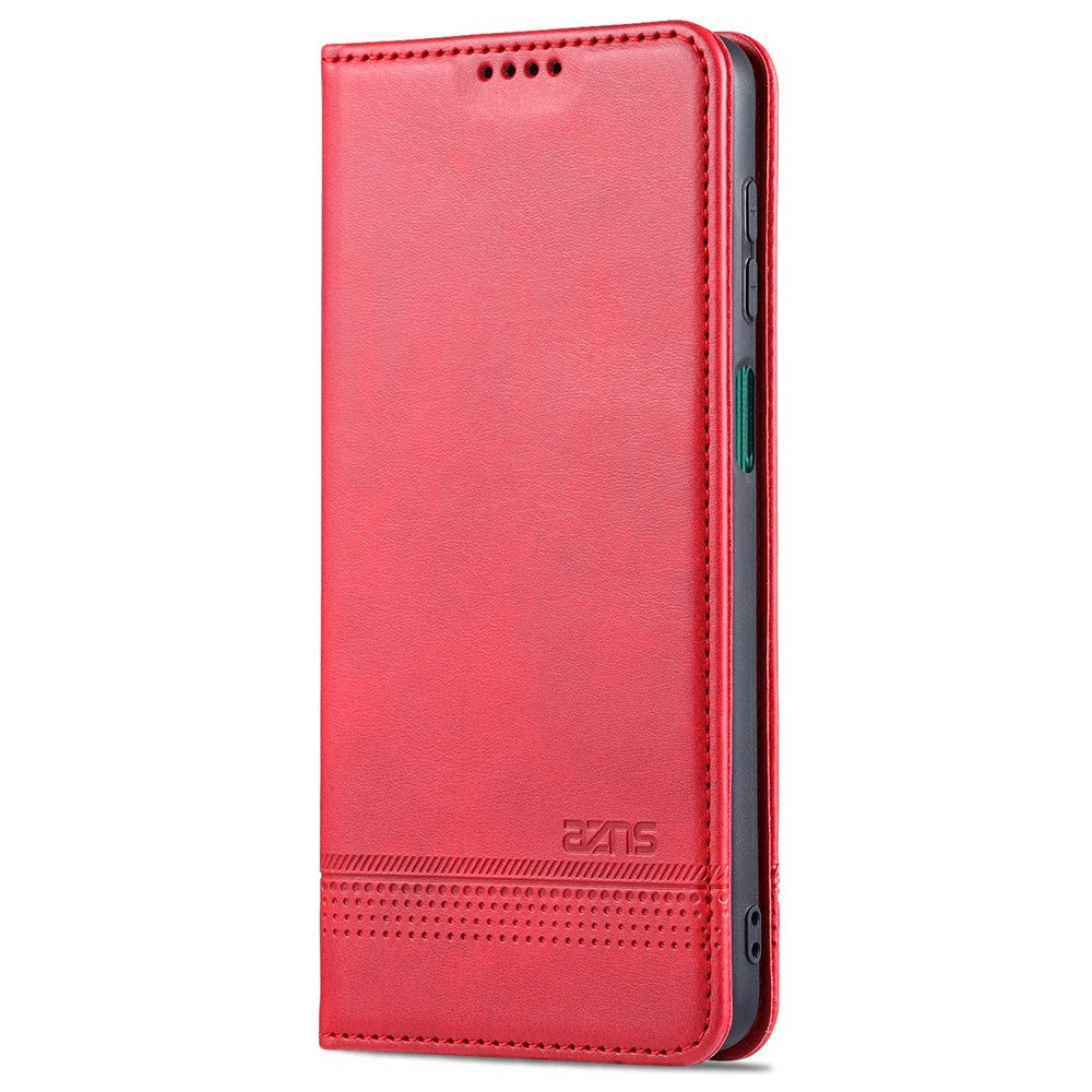 AZNS Wallet Design Auto-absorberende Magnet Godt Beskyttet Læder Stand Mobilcover til Samsung Galaxy F62/M62