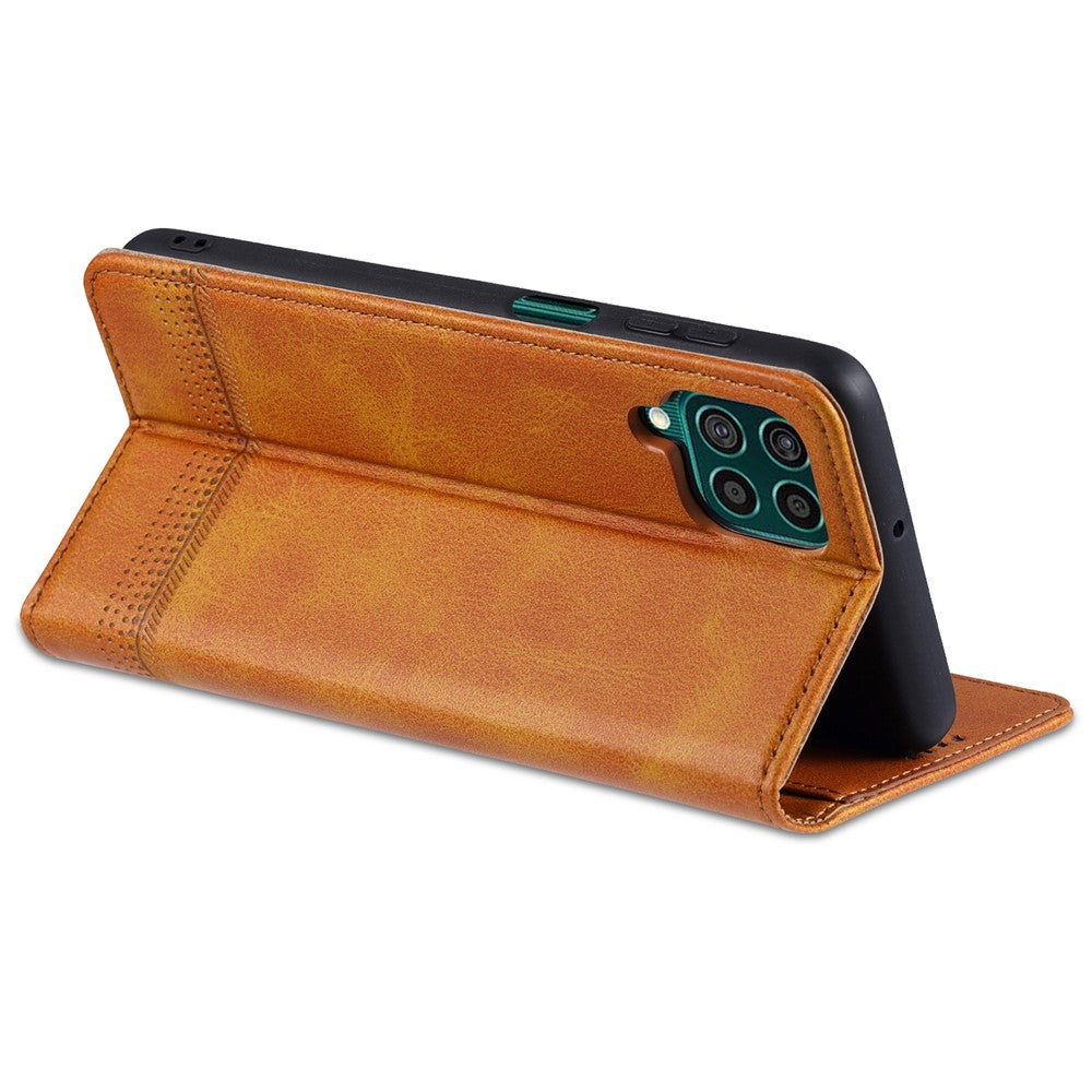 AZNS Wallet Design Auto-absorberende Magnet Godt Beskyttet Læder Stand Mobilcover til Samsung Galaxy F62/M62