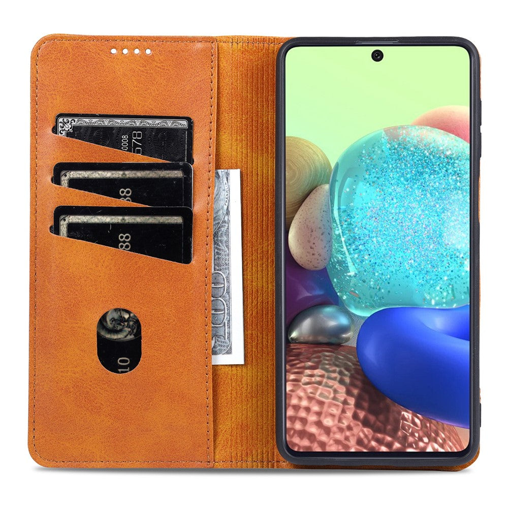 AZNS Wallet Design Auto-absorberende Magnet Godt Beskyttet Læder Stand Mobilcover til Samsung Galaxy F62/M62