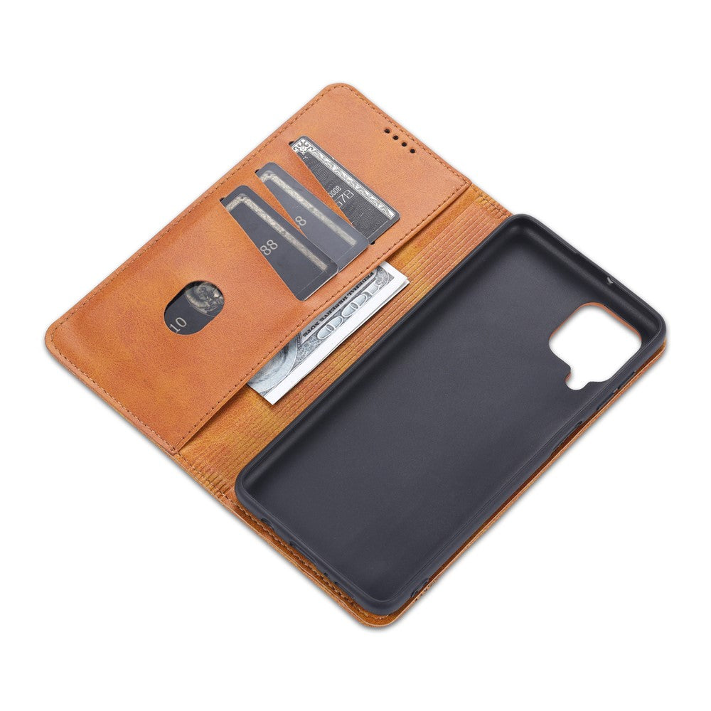 AZNS Wallet Design Auto-absorberende Magnet Godt Beskyttet Læder Stand Mobilcover til Samsung Galaxy F62/M62