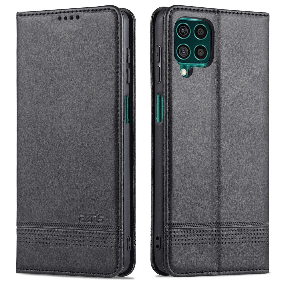 AZNS Wallet Design Auto-absorberende Magnet Godt Beskyttet Læder Stand Mobilcover til Samsung Galaxy F62/M62