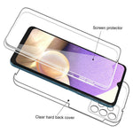 Hybrid PET Front Case + TPU Frame + Acrylic Back Panel Clear Full Coverage Protective Shell for Samsung Galaxy A32 4G
