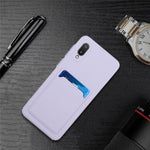 Soft TPU Phone Back Case Cover with Card Holder for Samsung Galaxy M02 / A02