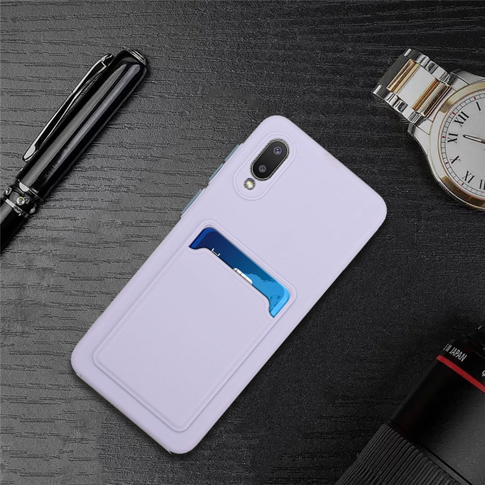 Soft TPU Phone Back Case Cover with Card Holder for Samsung Galaxy M02 / A02