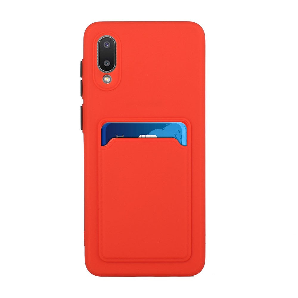 Soft TPU Phone Back Case Cover with Card Holder for Samsung Galaxy M02 / A02