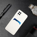 Soft TPU Phone Protection Case Cover with Card Holder for Samsung Galaxy M12 / A12