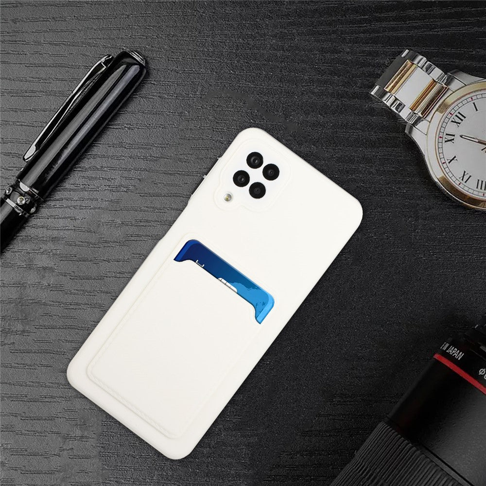 Soft TPU Phone Protection Case Cover with Card Holder for Samsung Galaxy M12 / A12