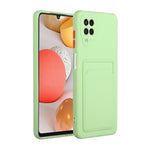Soft TPU Phone Protection Case Cover with Card Holder for Samsung Galaxy M12 / A12