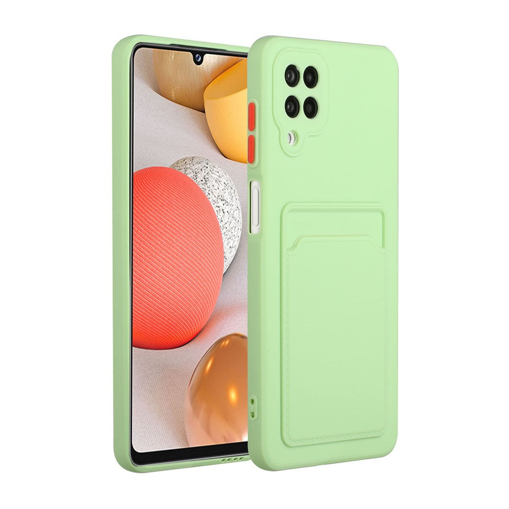 Soft TPU Phone Protection Case Cover with Card Holder for Samsung Galaxy M12 / A12