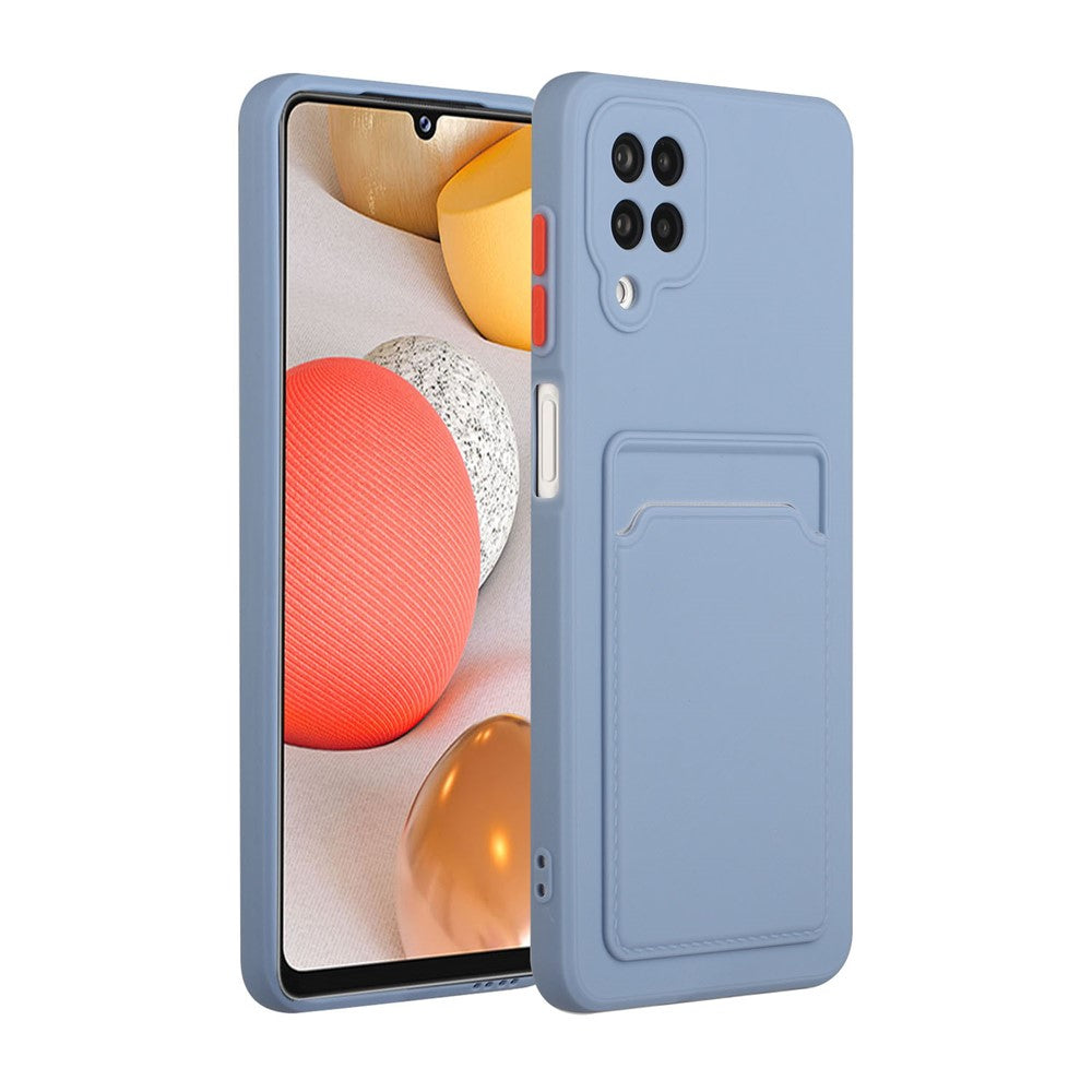 Soft TPU Phone Protection Case Cover with Card Holder for Samsung Galaxy M12 / A12