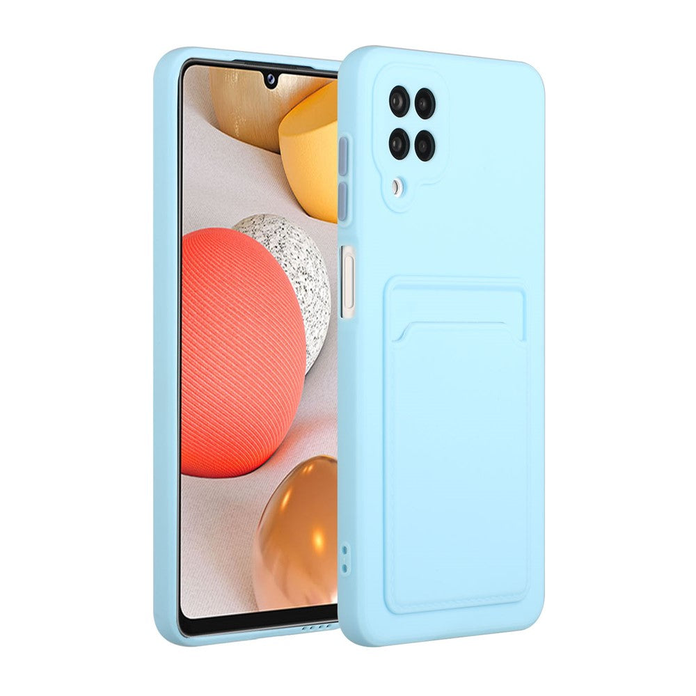 Soft TPU Phone Protection Case Cover with Card Holder for Samsung Galaxy M12 / A12