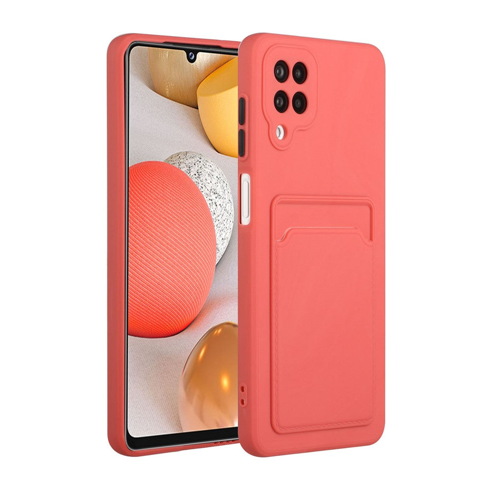 Soft TPU Phone Protection Case Cover with Card Holder for Samsung Galaxy M12 / A12