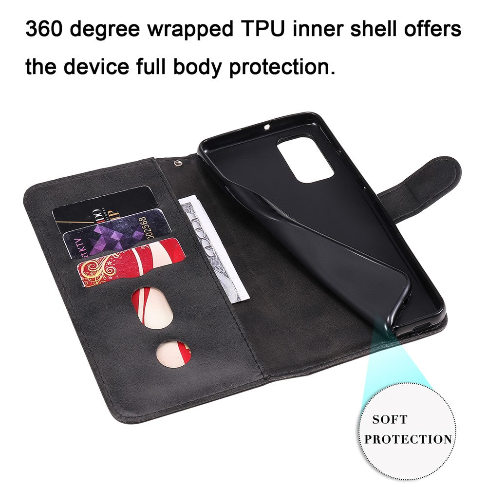 Zipper Pocket Wallet Leather Stand Phone Case Cover for Samsung Galaxy A32 4G (EU Version)