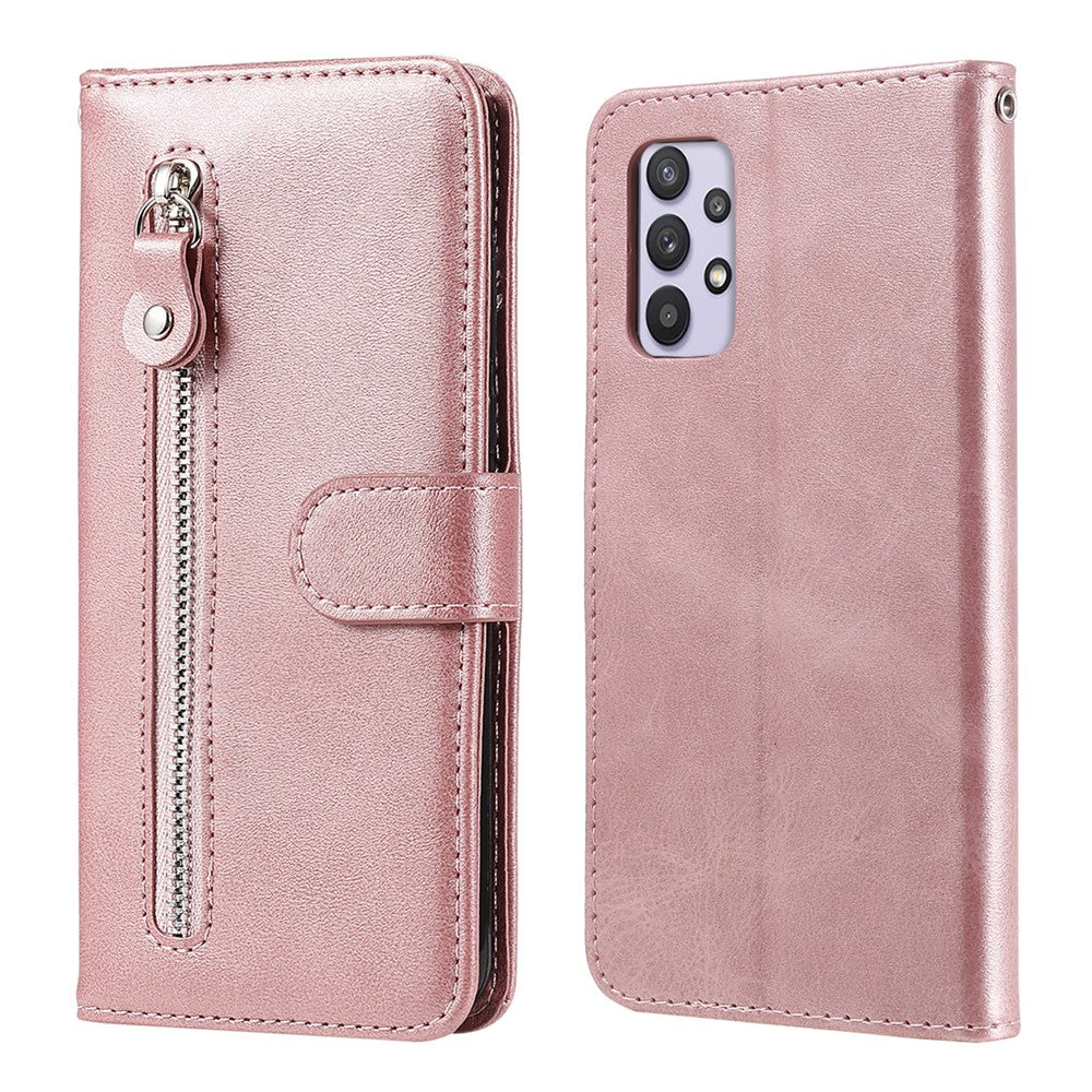 Zipper Pocket Wallet Leather Stand Phone Case Cover for Samsung Galaxy A32 4G (EU Version)