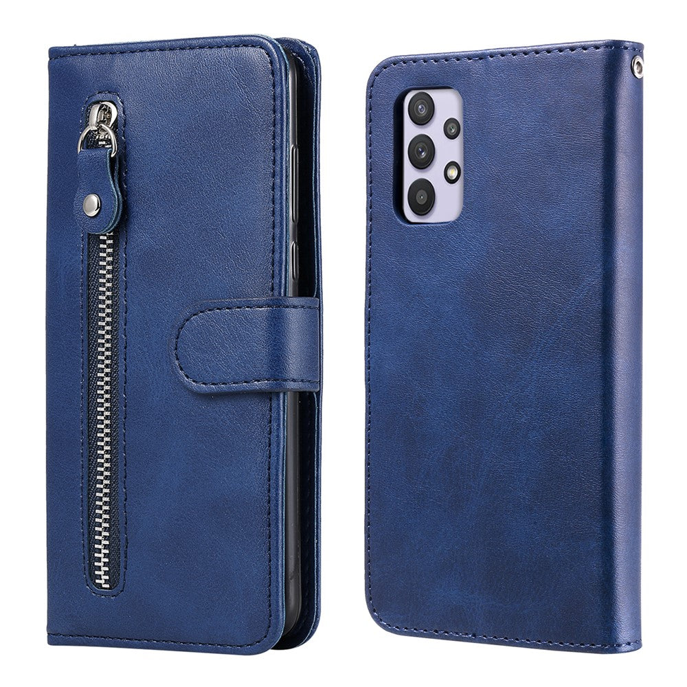 Zipper Pocket Wallet Leather Stand Phone Case Cover for Samsung Galaxy A32 4G (EU Version)