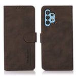 KHAZNEH Textured Leather Phone Cover Stand Case with Wallet Design for Samsung Galaxy A32 4G (EU Version)