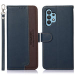 KHAZNEH RFID Blocking Anti-theft Swiping Function Litchi Skin Leather Phone Shell Case for Samsung Galaxy A32 4G (EU Version)