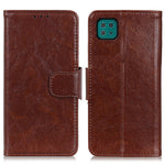 For Samsung Galaxy A22 5G (EU Version) Protective Phone Case Shockproof Flip Folio Cover Nappa Texture Split Leather Phone Shell with Stand Wallet
