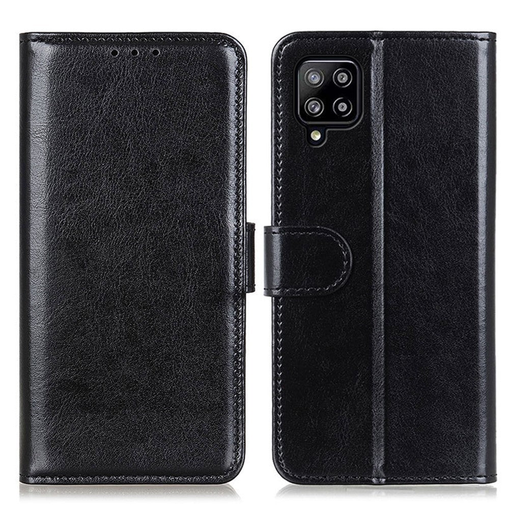 Full-Protection Crazy Horse Texture Læderpung Stativ Telefoncover til Samsung Galaxy A22 4G (EU Version)