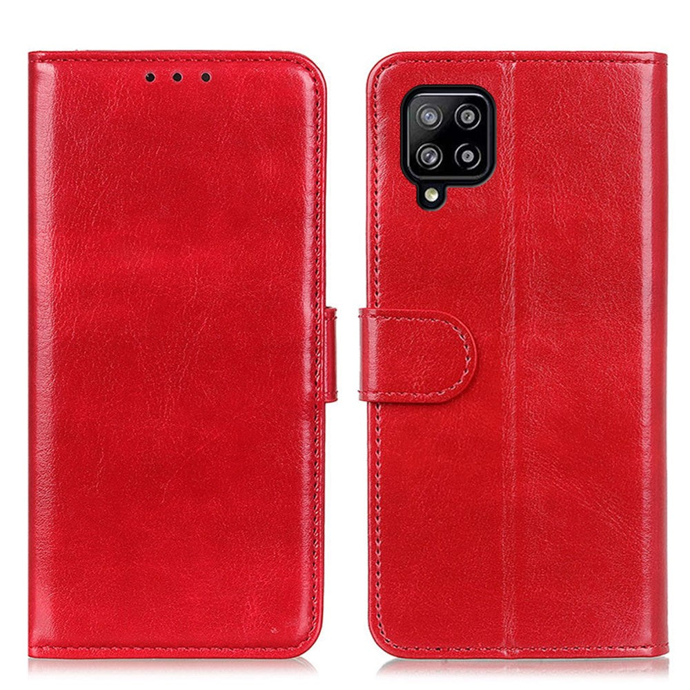 Full-Protection Crazy Horse Texture Læderpung Stativ Telefoncover til Samsung Galaxy A22 4G (EU Version)