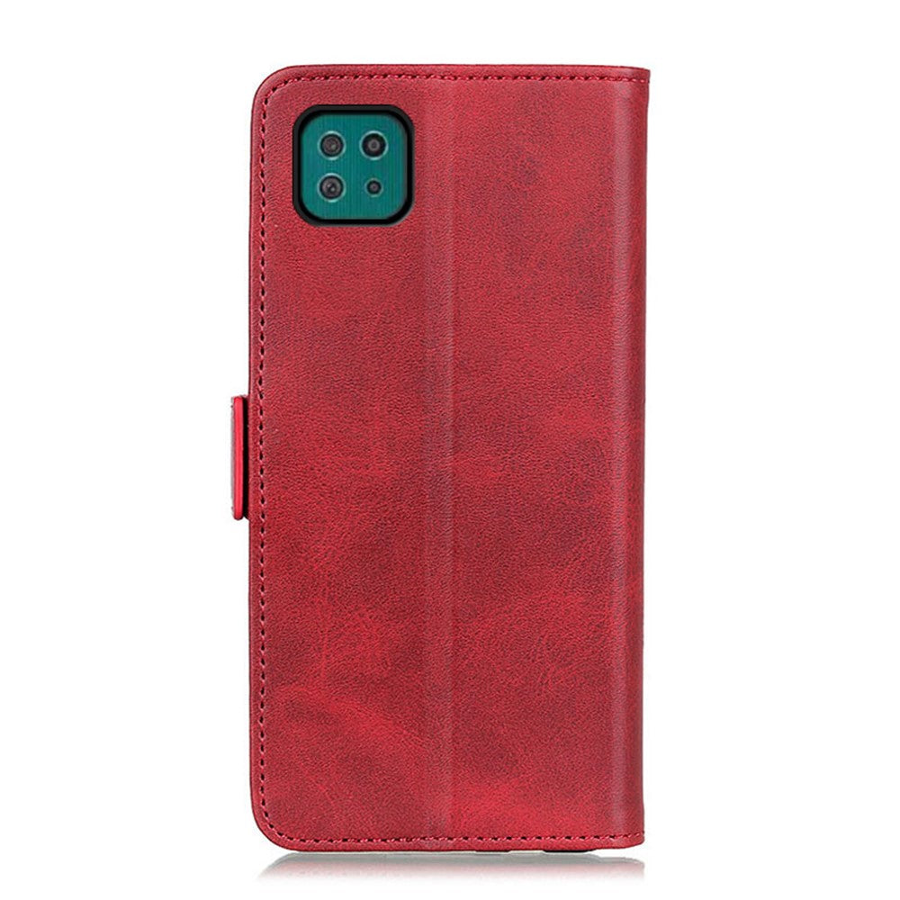 Wallet Stand Leather Phone Case Cover with Magnetic Double Clasp for Samsung Galaxy A22 5G (EU Version)