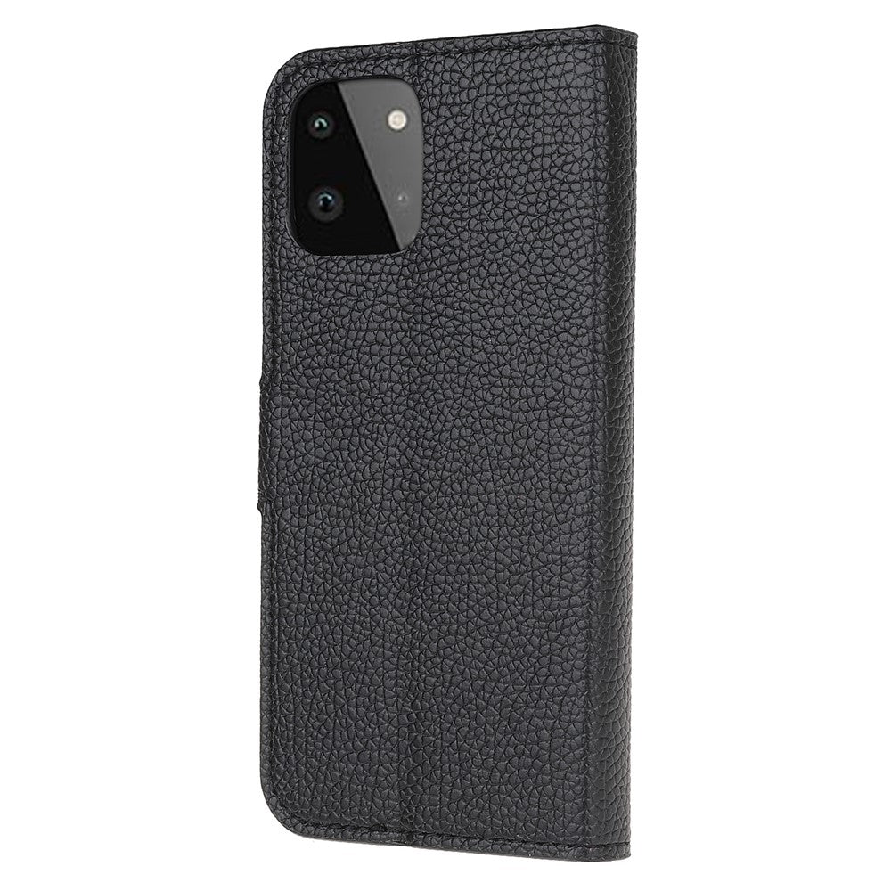 Folio Flip Wallet Design Litchi Tekstur Læder Beskyttelsescover til Samsung Galaxy A22 5G (EU Version)
