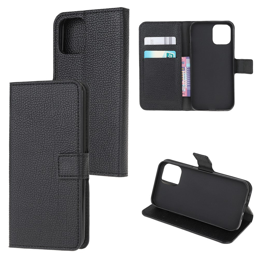 Folio Flip Wallet Design Litchi Tekstur Læder Beskyttelsescover til Samsung Galaxy A22 5G (EU Version)