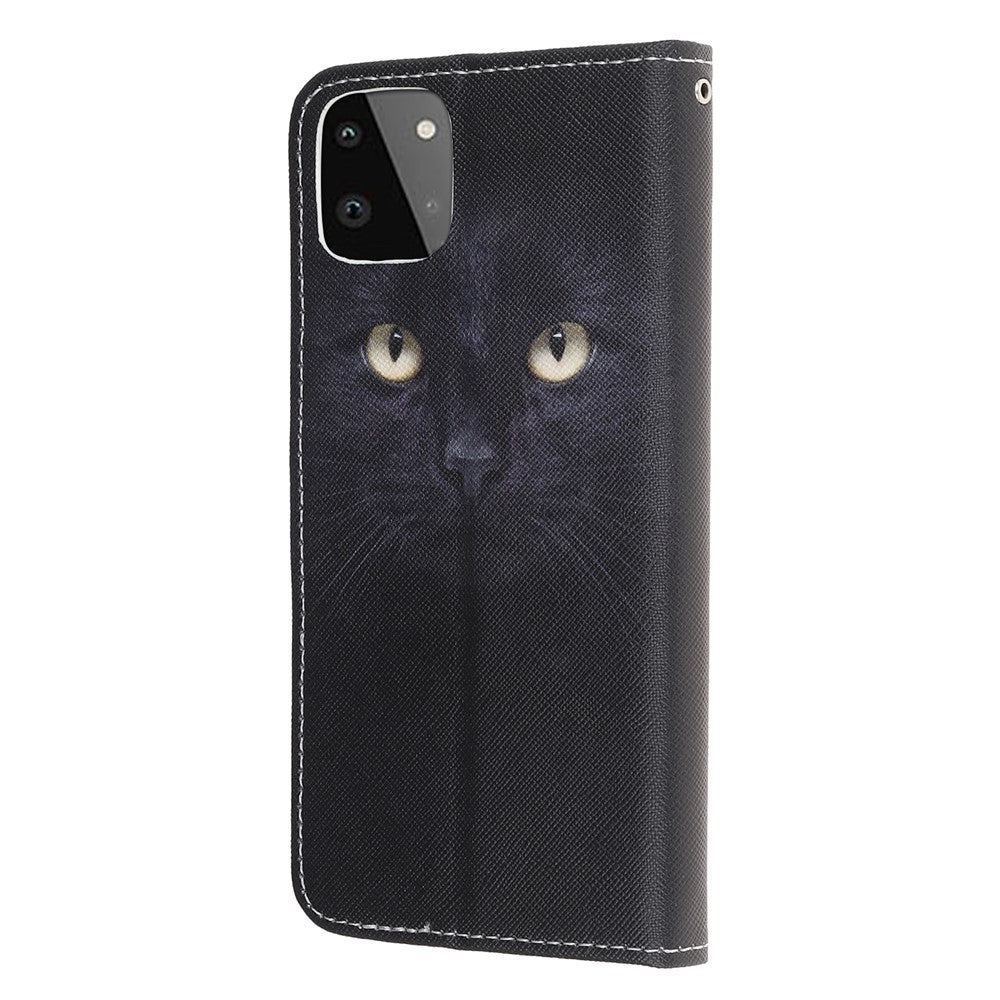 Pung Etui med Krydsstruktur og Stativ til Samsung Galaxy A22 5G (EU Version)