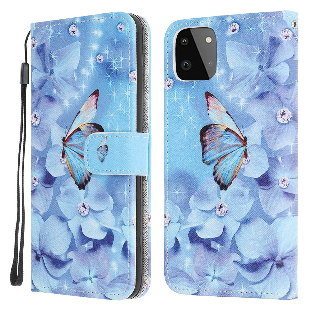 Pung Etui med Krydsstruktur og Stativ til Samsung Galaxy A22 5G (EU Version)