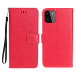 Pung Design Stilfuld Sommerfugle Blomster Prægning Læder Telefoncover til Samsung Galaxy A22 5G (EU Version)