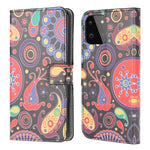 Fuld Beskyttelse Pung-design Mønstertryk Læder Stående Beskyttelsescover med Stativ til Samsung Galaxy A22 5G (EU Version)