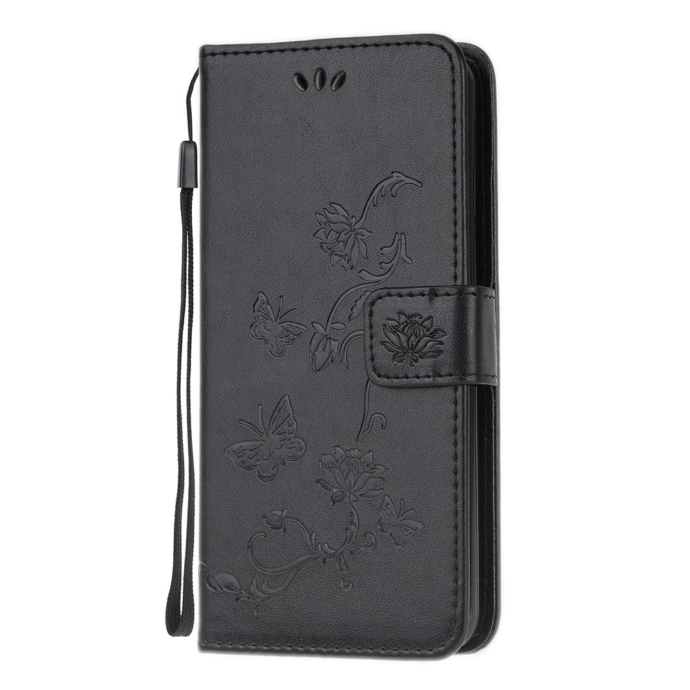 Imprint Butterfly Flower Wallet Stand Leather Mobile Phone Case for Samsung Galaxy A22 4G (EU Version)