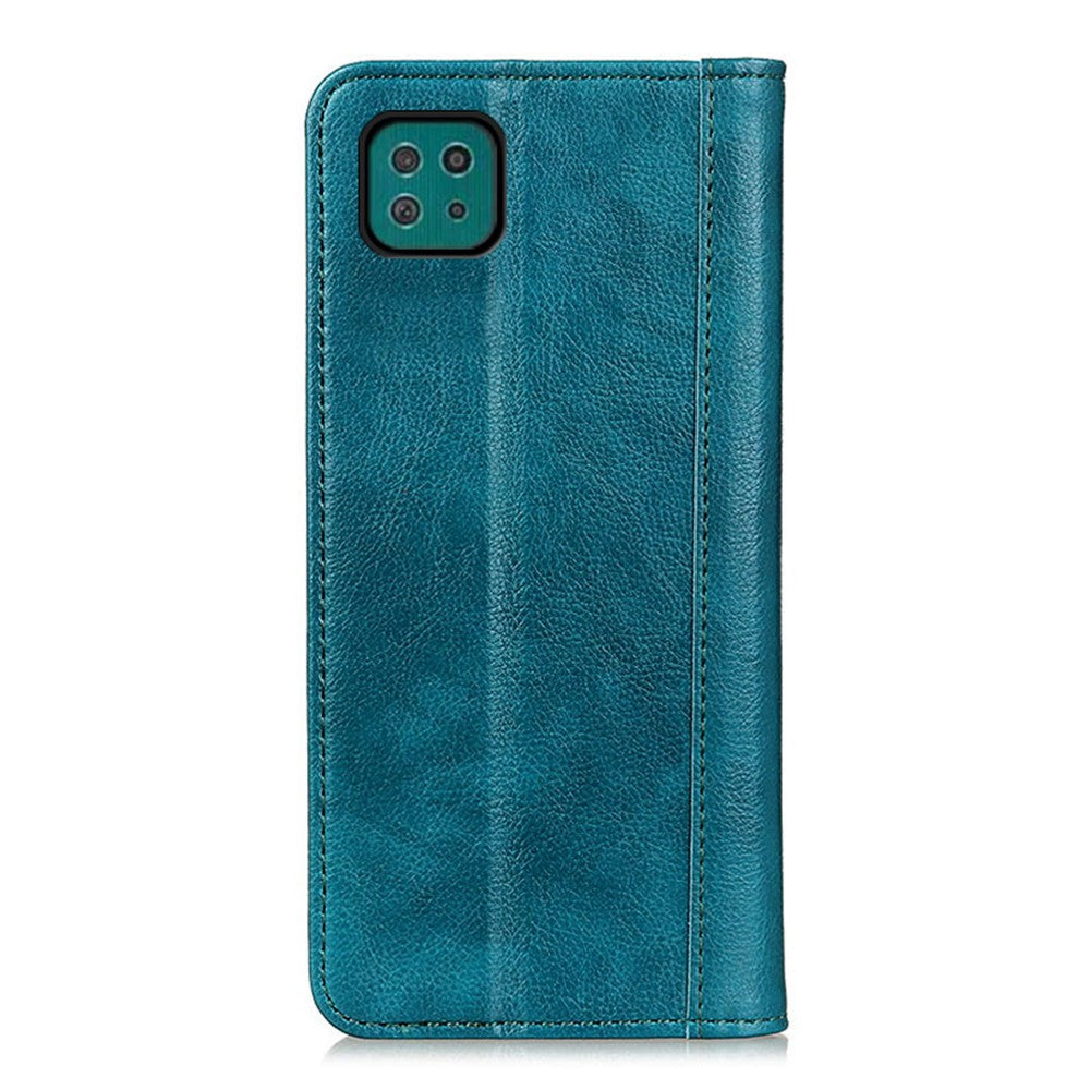 Auto-absorbed Litchi Texture Split Leather Wallet Stand Case Cover for Samsung Galaxy A22 5G (EU Version)
