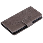 Imprinted Mandala Flower Wallet Design Leather Case with Strap for Samsung Galaxy A22 5G (EU Version)