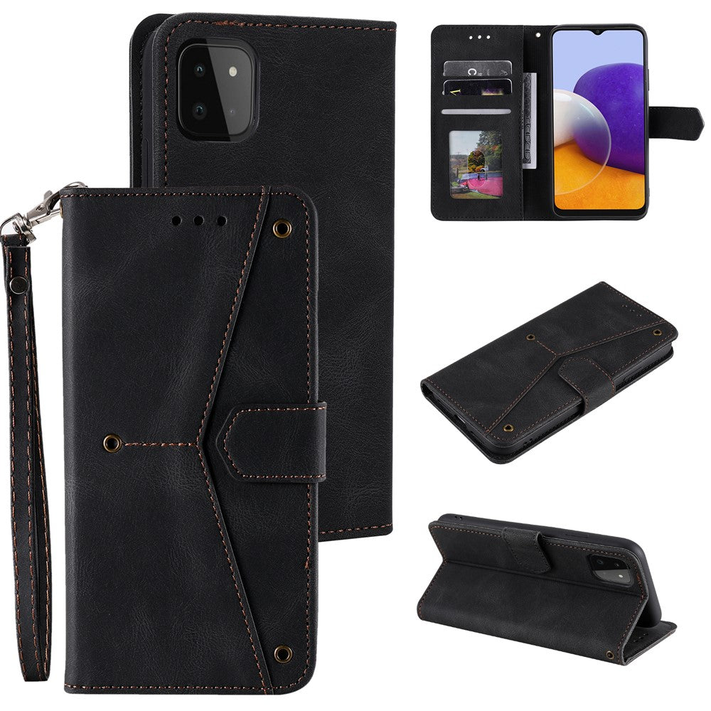 Syning Læder Etui Stander Beskytter til Samsung Galaxy A22 5G (EU Version)