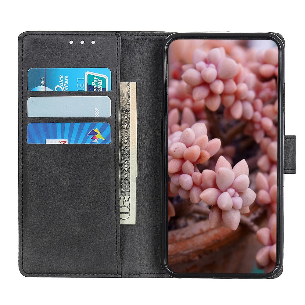 PU Leather Magnetic Wallet Leather Shell Protective Case for Samsung Galaxy A22 5G (EU Version)
