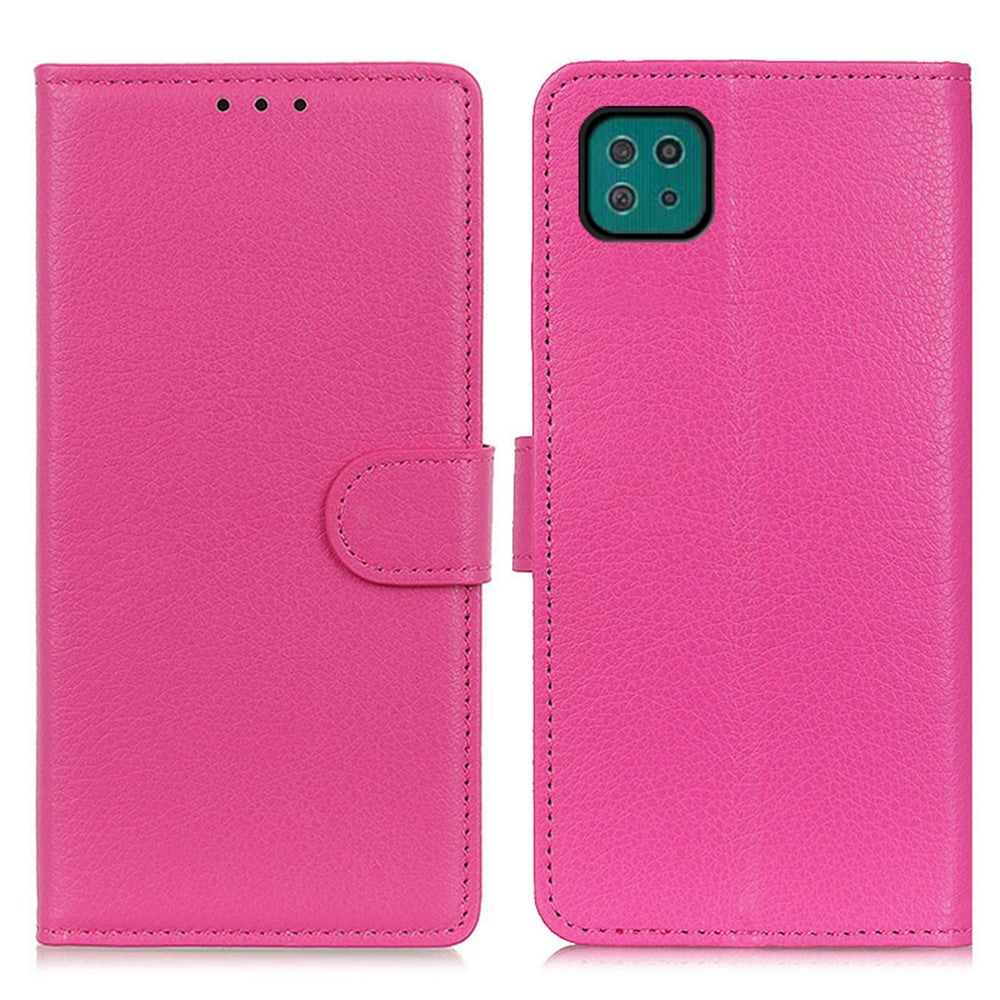 Til Samsung Galaxy A22 5G (EU-version) klassisk stil Litchi-tekstur PU-læderpung mobiltelefonetui
