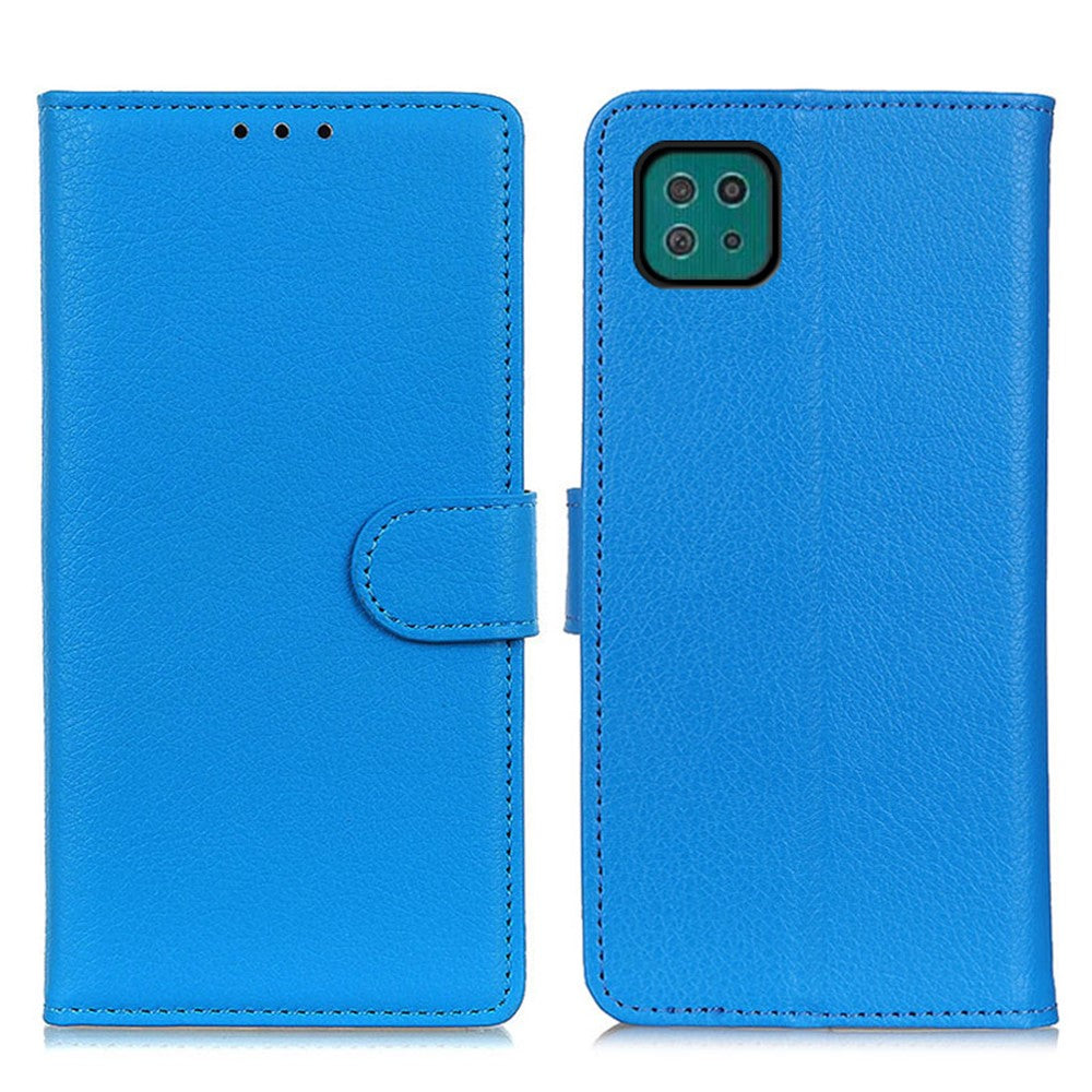 Til Samsung Galaxy A22 5G (EU-version) klassisk stil Litchi-tekstur PU-læderpung mobiltelefonetui